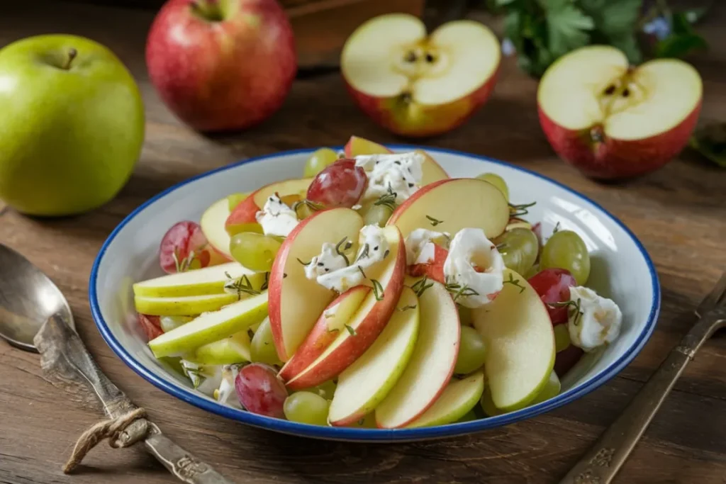apples grapes celery and walnuts