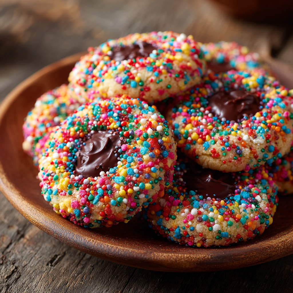 Fun cookie recipes with sprinkles and chocolate centers