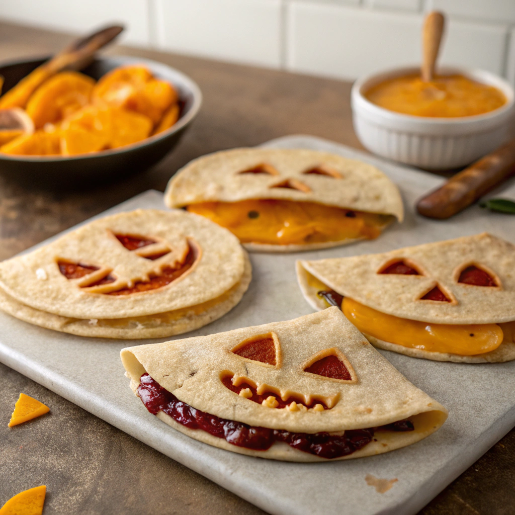 jack-o--lantern-mini-quesadillas---cheesy-tortilla