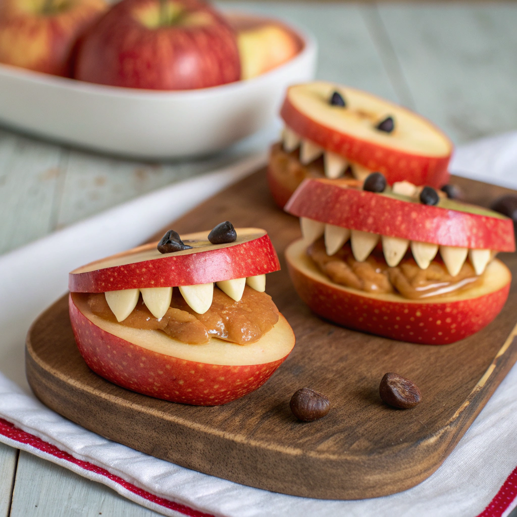 monster-mouth-apple-bites---apple-slices-with-pean