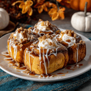 Creamy_Caramel_Drizzle_Pumpkin_Rolls_Soft_Sweet