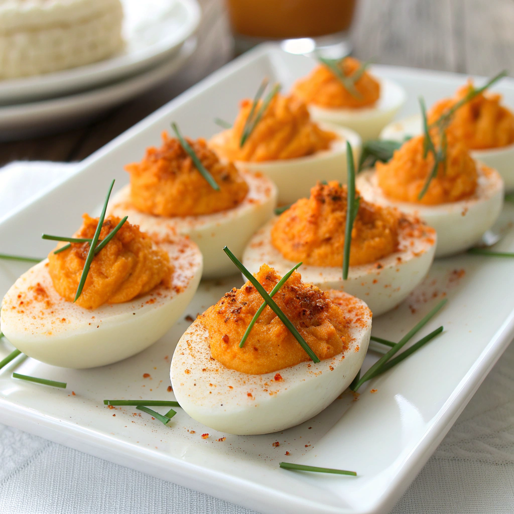 pumpkin-deviled-eggs-with-smoked-paprika---festive
