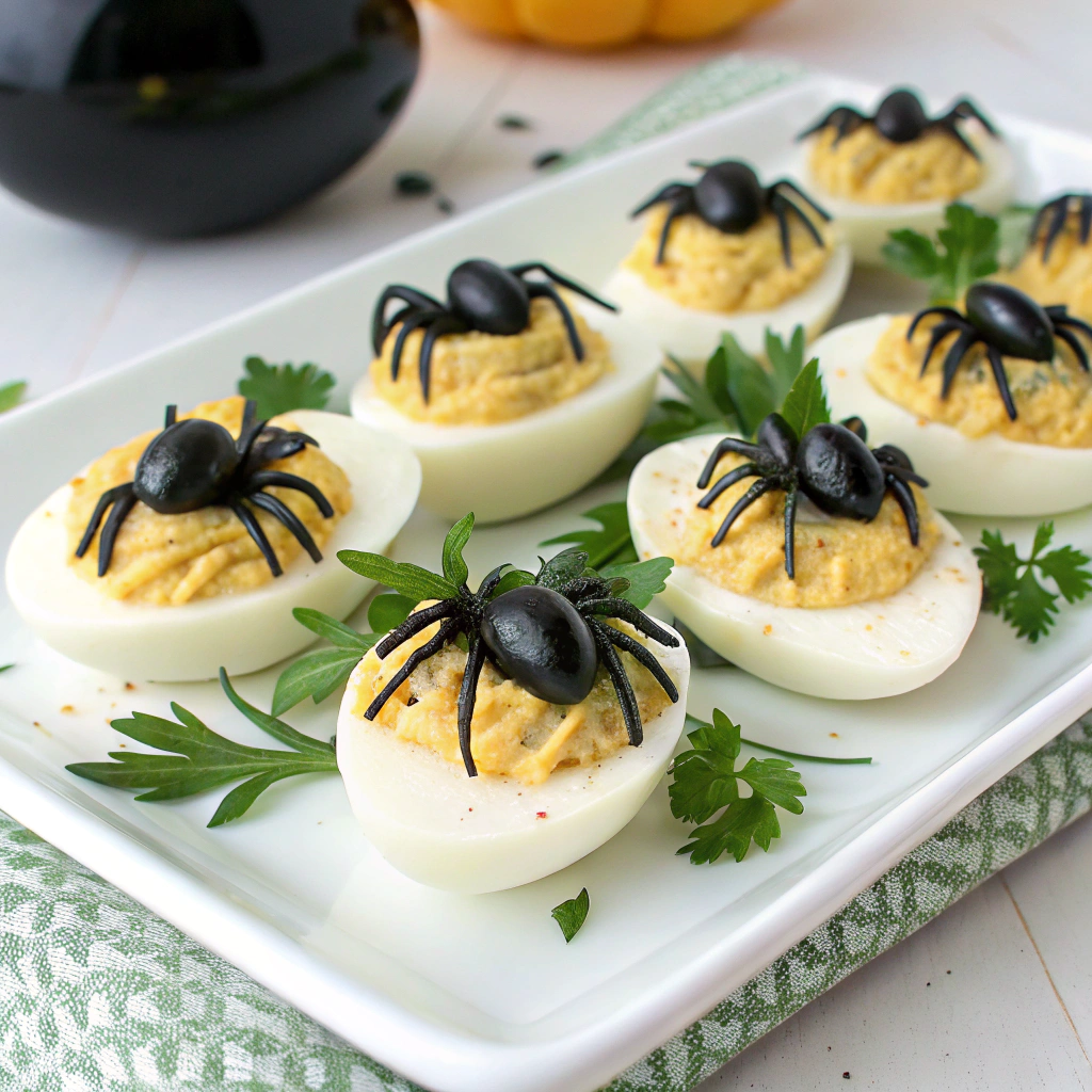 spider-deviled-eggs---classic-deviled-eggs-topped-