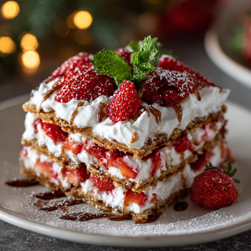 _No-Bake_Strawberry_Christmas_Icebox_Cake