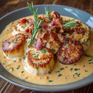 Seared_Scallops_with_Lobster_Cream_