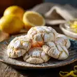 Lemon Crinkle Cookies with Powdered Sugar