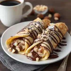 Chocolate Hazelnut Stuffed Crepes