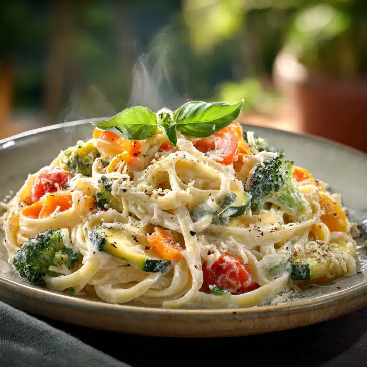 Creamy Pasta Primavera with Parmesan Sauce