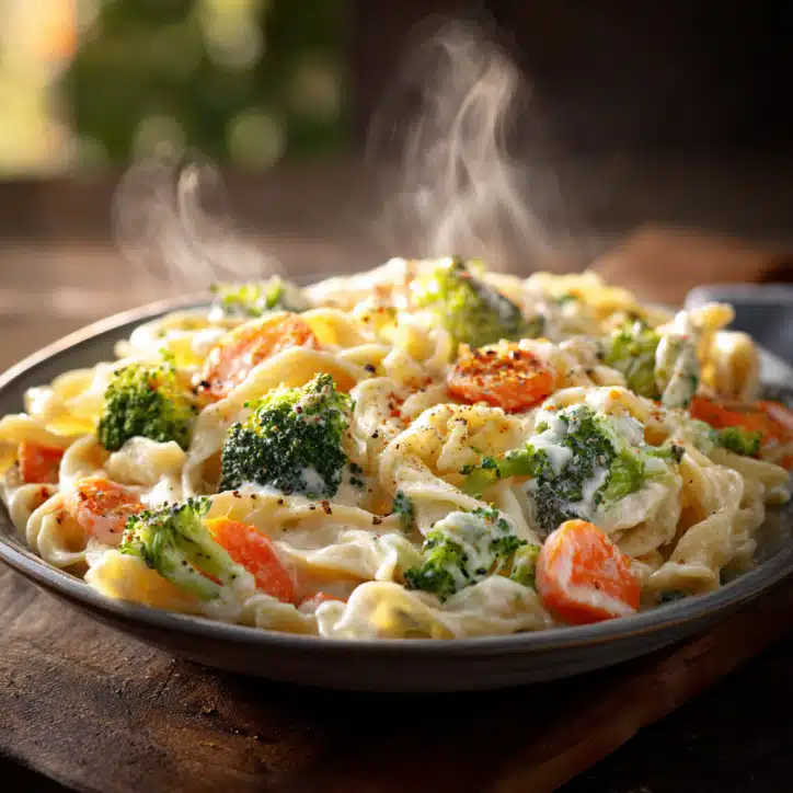 Pasta Primavera Alfredo with Broccoli and Carrots: Cozy, Creamy, Comfort in Every Bite