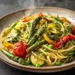 Vegan Pasta Primavera with Roasted Spring Vegetables