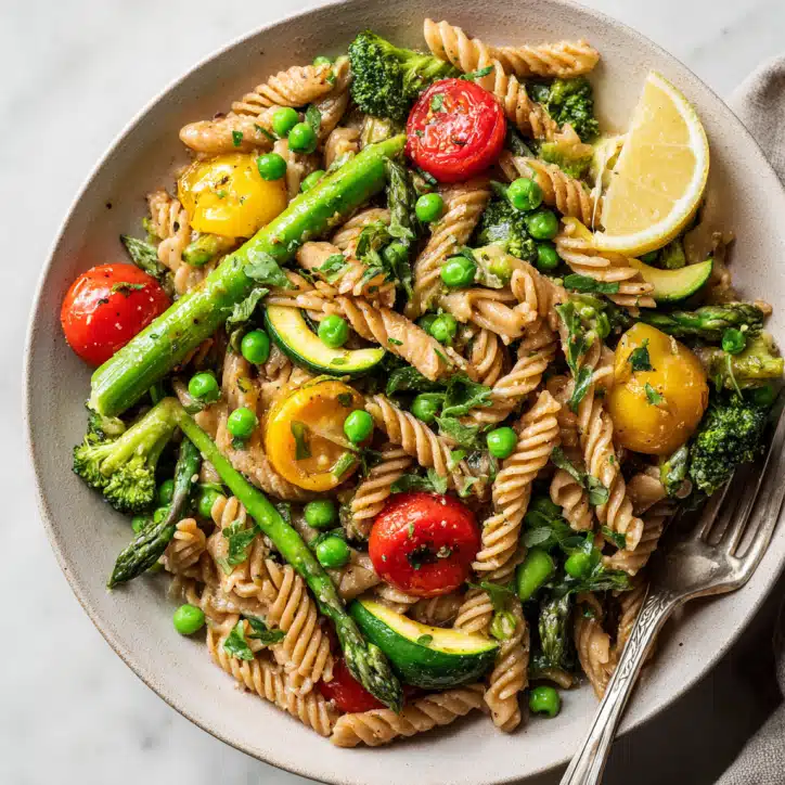 Whole Wheat Pasta Primavera for Healthy Spring Dinners