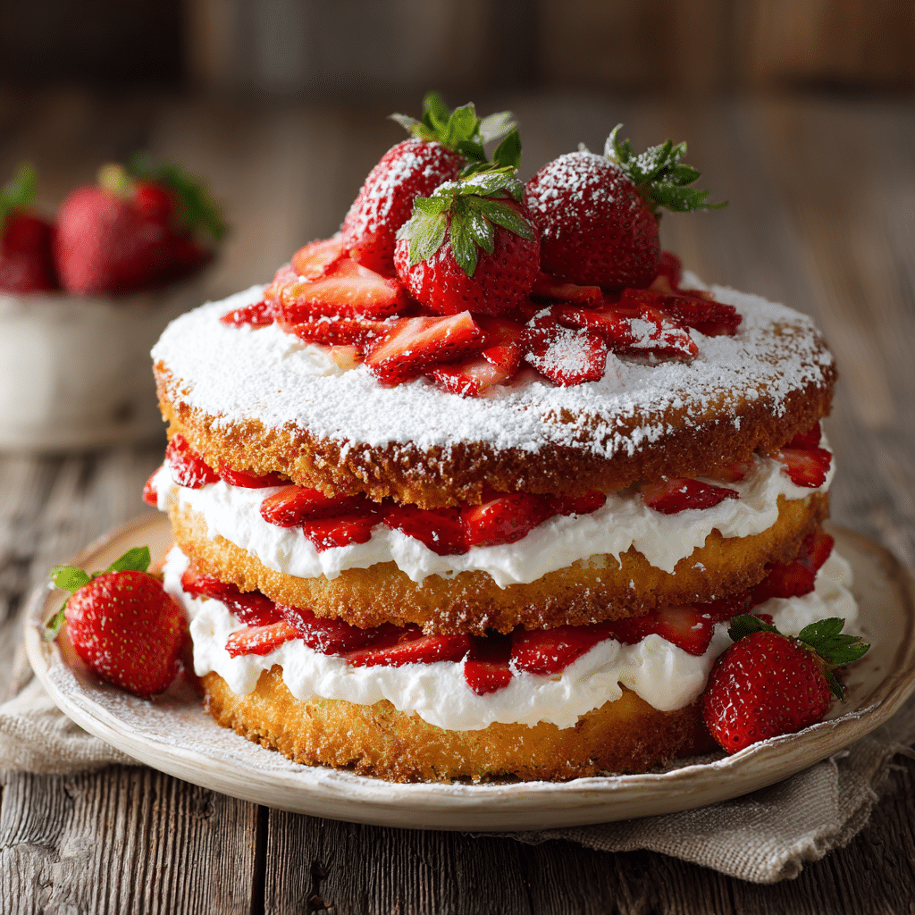 Strawberry Shortcake Layered Dessert Cake