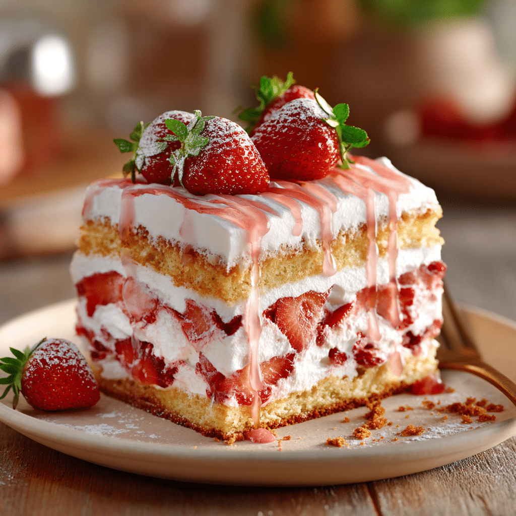 Strawberry Layered Sheet Cake