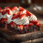 Strawberry Brownie Sheet Cake
