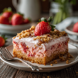 Strawberry Crunch Sheet Cake