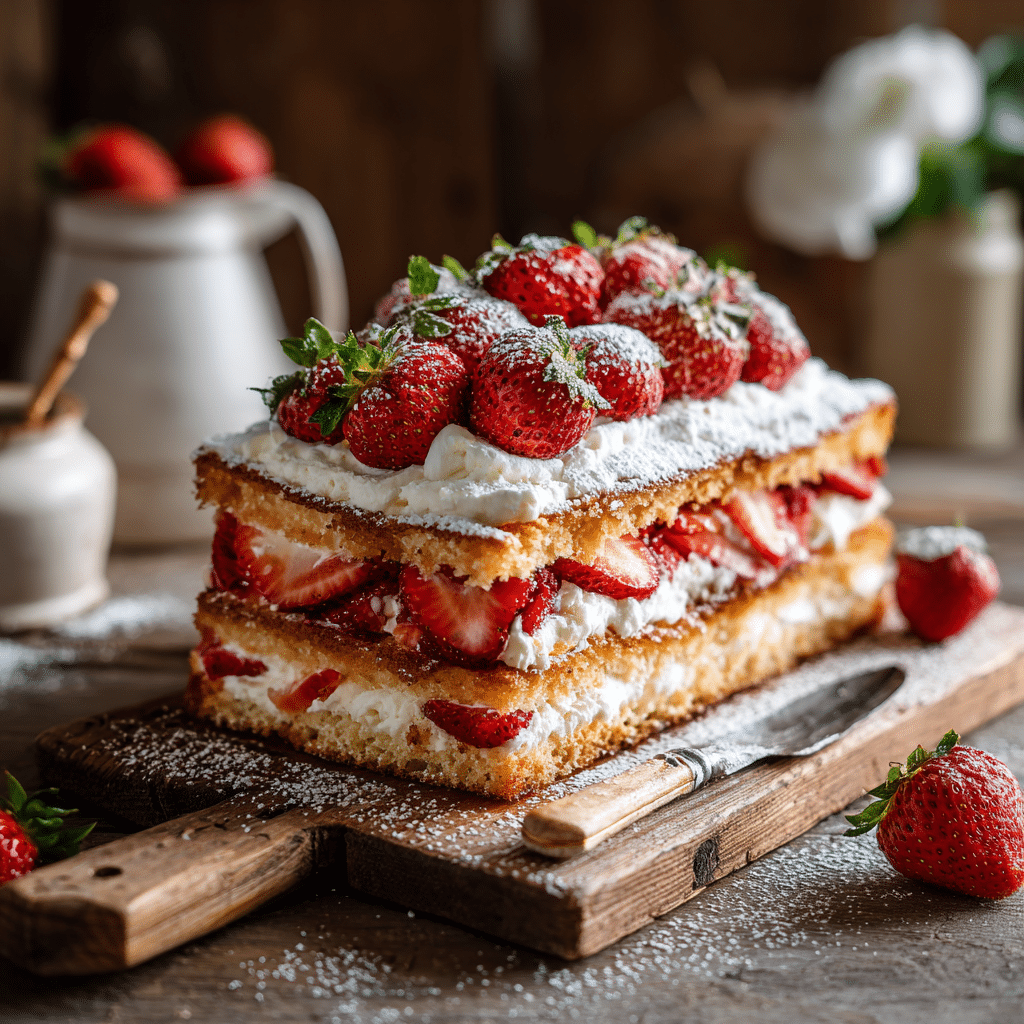 Strawberry Shortcake Sheet Cake