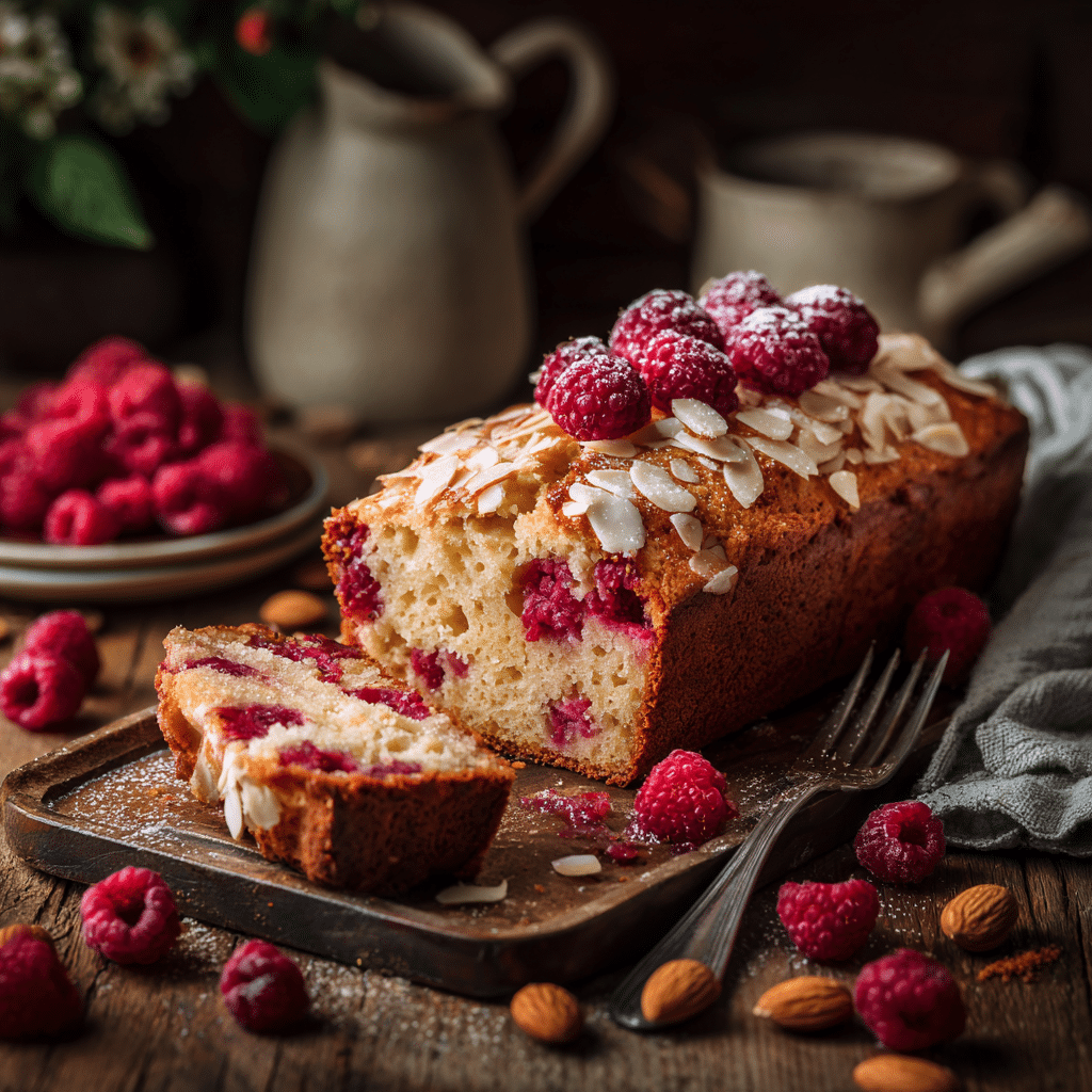 Raspberry Almond Loaf Cake Cozy, Fruity, and Full of Love