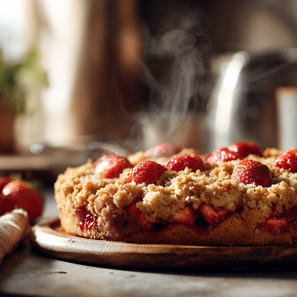 Gluten Free Strawberry Crumble Cake