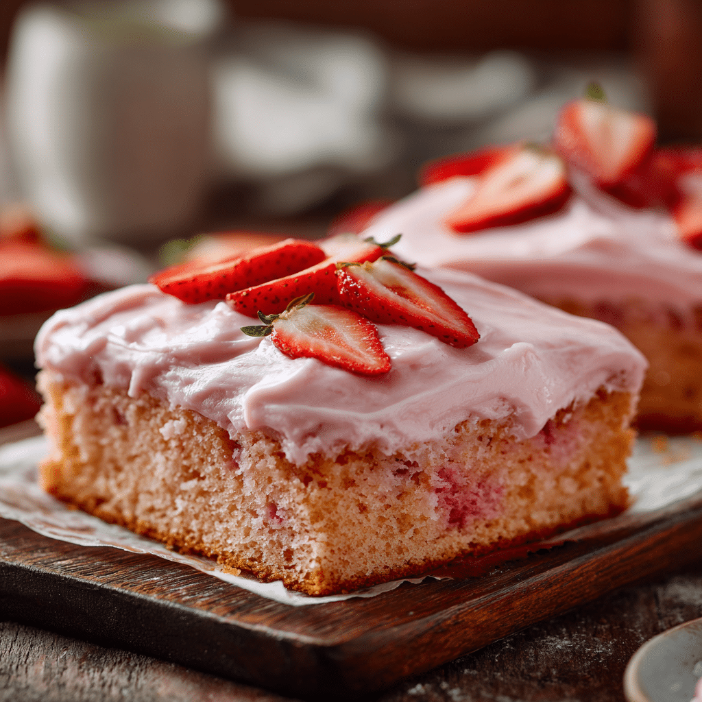 Moist Strawberry Buttermilk Sheet Cake