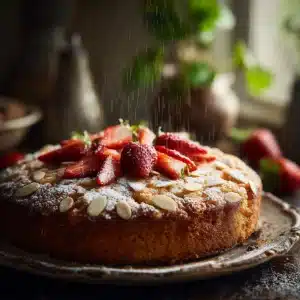 Strawberry Almond Tea Cake