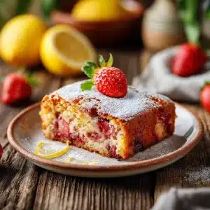 Strawberry Lemon Snack Cake
