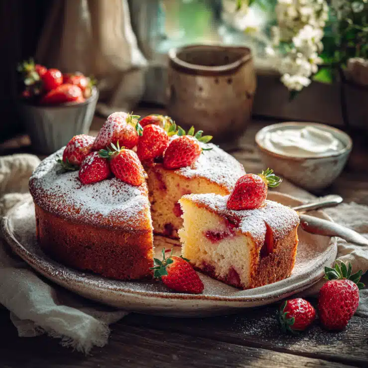 Strawberry Yogurt Breakfast Cake