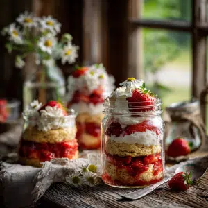 Gluten Free Strawberry Shortcake Jars