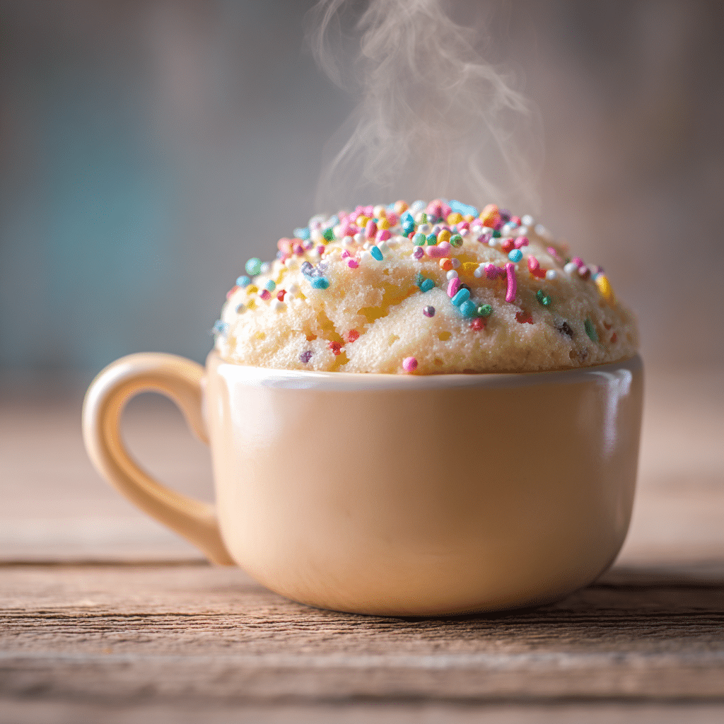 Vanilla Mug Cake with Sprinkles