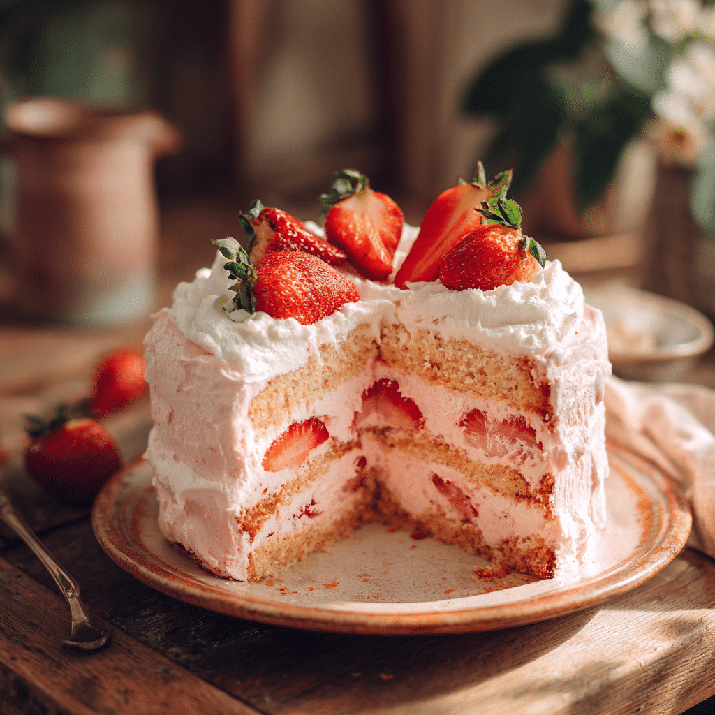 Strawberry Purée Sponge Cake: A Soft, Fruity Hug in Every Bite