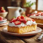 Strawberry Vanilla Sheet Cake