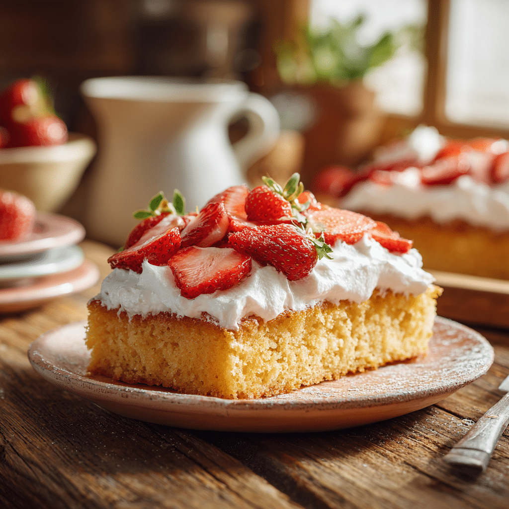Strawberry Vanilla Sheet Cake