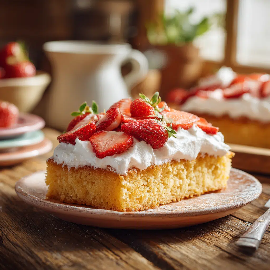 Strawberry Vanilla Sheet Cake