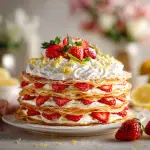 Strawberry Lemon Layered Crepe Cake
