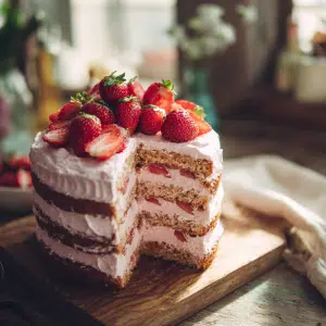 Vegan Gluten Free Strawberry Layer Cake