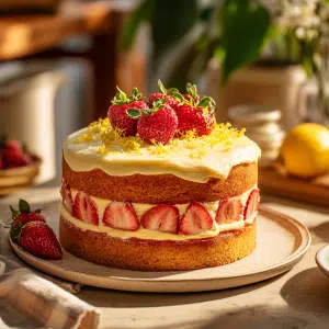 Classic Strawberry Lemon Layer Cake