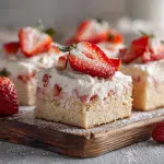 Strawberry Sheet Cake Bars Sweet, Soft, and Perfect for Sharing