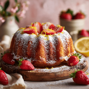 Fresh Strawberry Lemon Bundt Cake