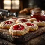 Strawberry Jam Thumbprint Cookies: