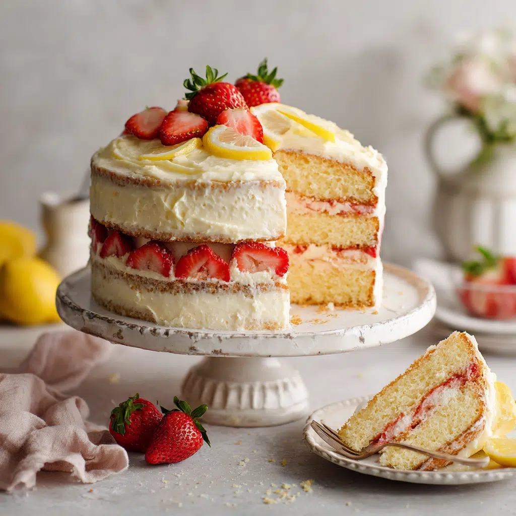 Strawberry Lemon Shortcake Layer Cake