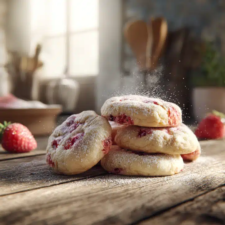 Soft Strawberry Sugar Cookies