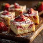 Strawberry Cheesecake Sheet Cake Bars