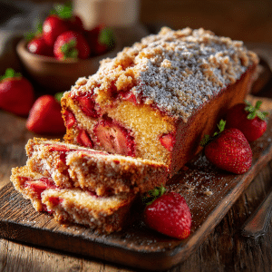 Strawberry Crumb Pound Cake