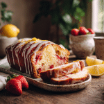 Strawberry Lemon Brioche Cake