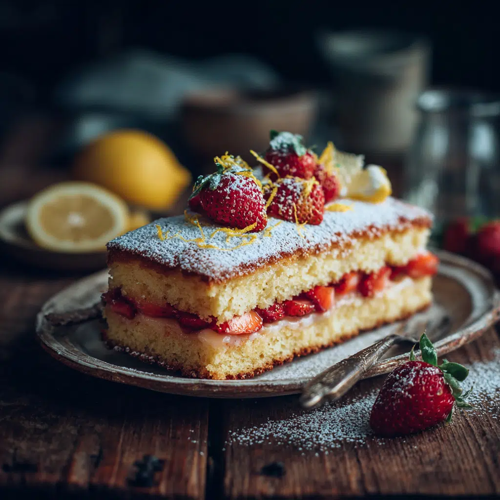 Strawberry Lemon Butter Cake