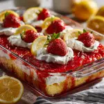 Strawberry Lemon Poke Cake