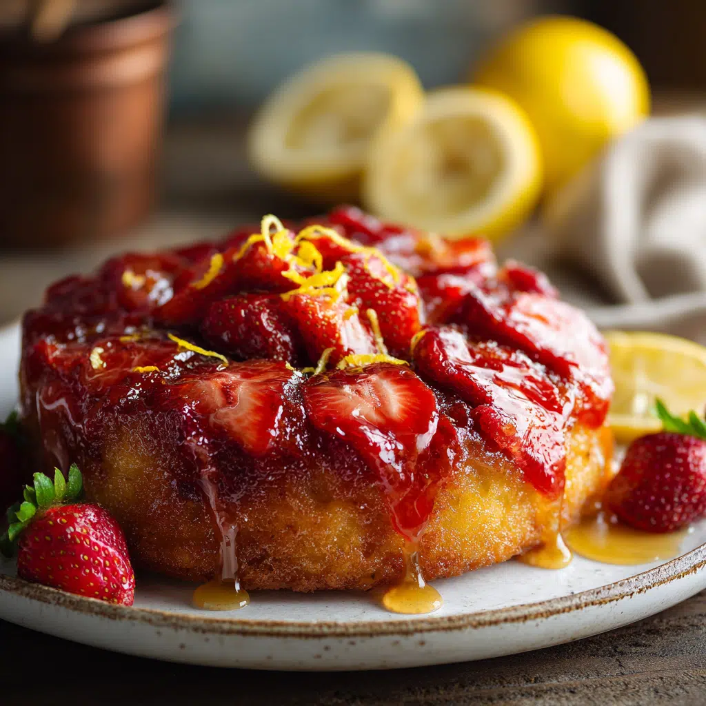 Strawberry Lemon Upside-Down Cake