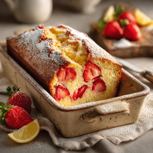 Strawberry Pound Cake in Loaf Pan