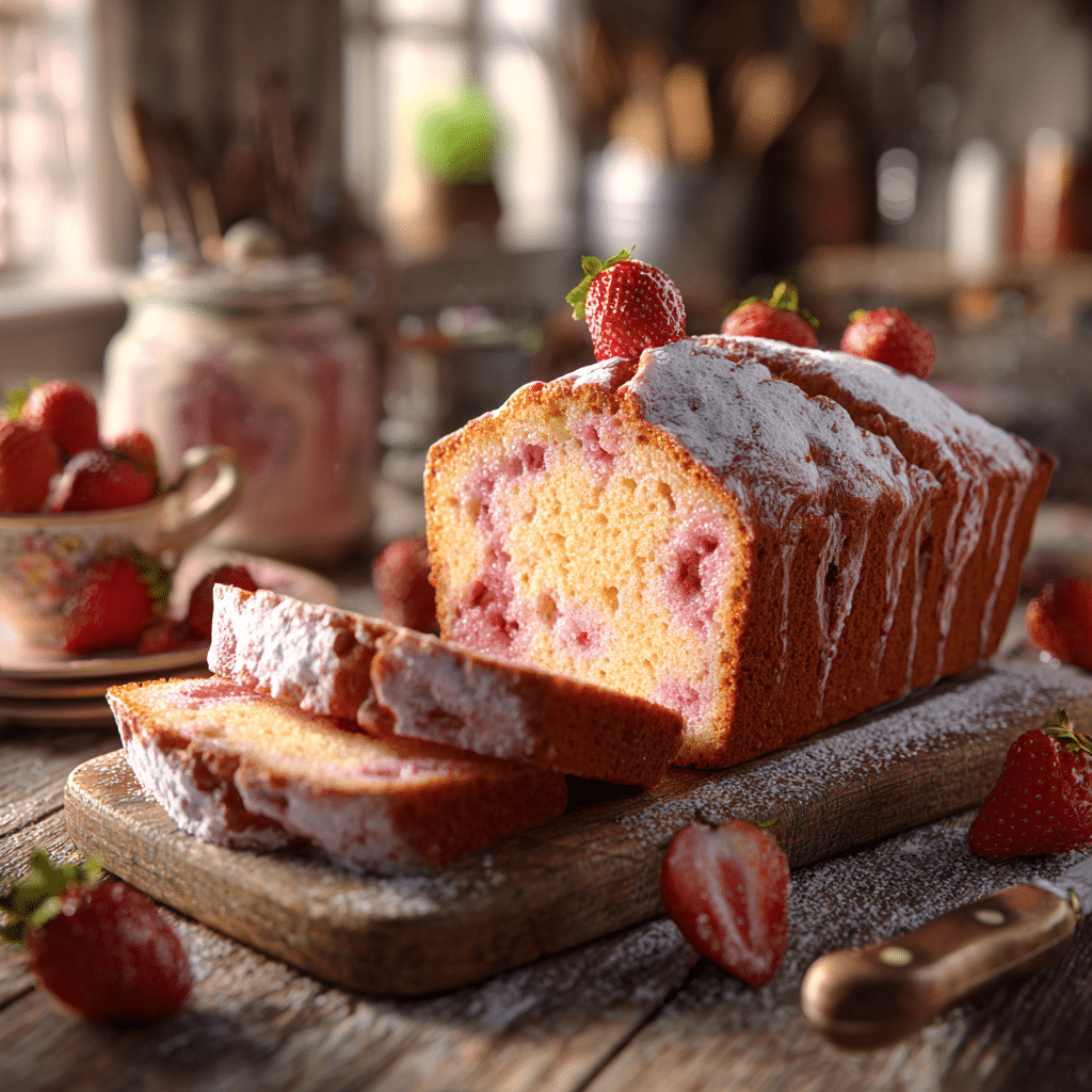 Strawberry Purée Pound Cake