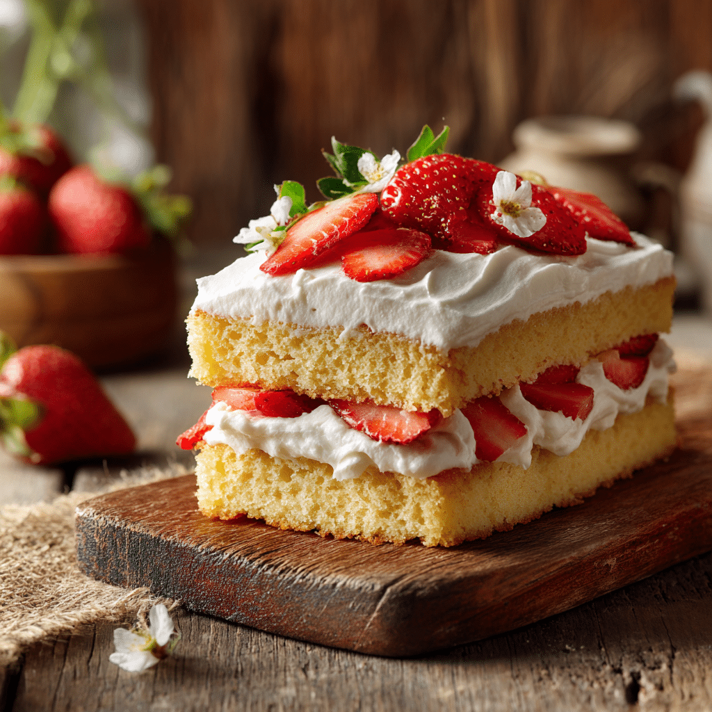 Strawberry Shortcake Vanilla Sheet Cake