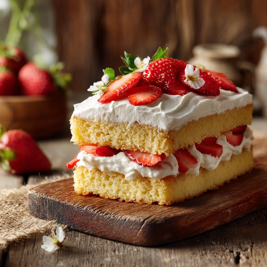 Strawberry Shortcake Vanilla Sheet Cake